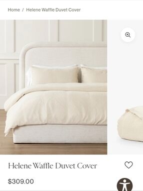 McGee & CO. Helene Waffle Duvet Cover, 100% Cotton, King